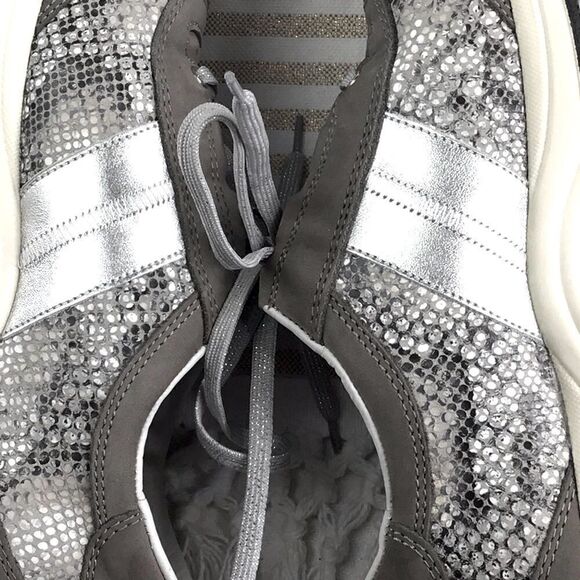 Mephisto Runoff Air Jet System Silver Snakeskin Grey Leather Lace Up Shoes - Picture 6 of 16
